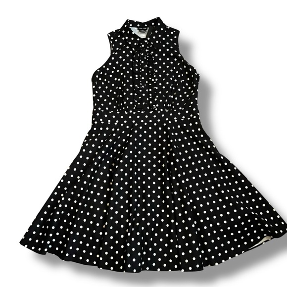 City Chic Nellie Shirt Dress Black White Polka Dot NO BELT Size 16 NWT - Picture 2 of 10